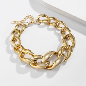 Bold Gold Chunky Chain Choker Necklace