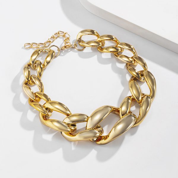 Bold Gold Chunky Chain Choker Necklace