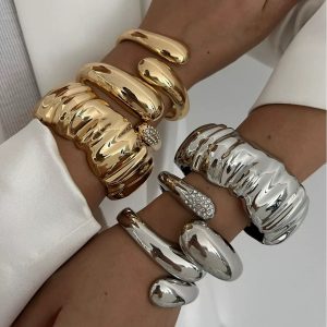Women Chunky Cuff Bracelet Thick