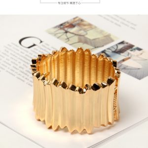 Sculpted Luxe Pleat Cuff Bracelet