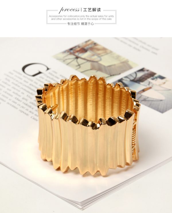 Sculpted Luxe Pleat Cuff Bracelet