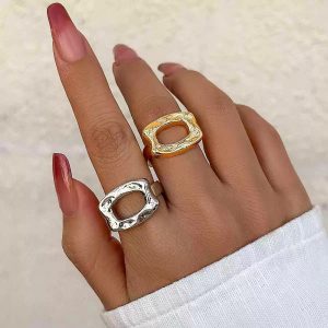 Bold Hollow Rectangle Ring