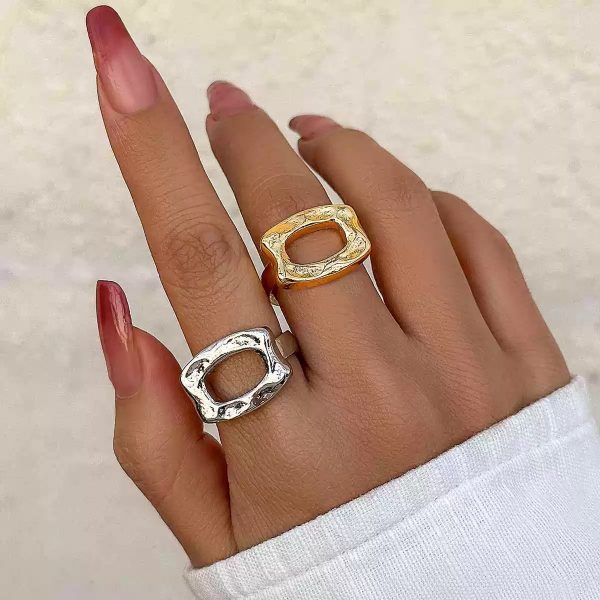 Bold Hollow Rectangle Ring