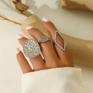 Textured Statement Ring Set