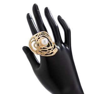 Abstract Pearl Accent  Ring