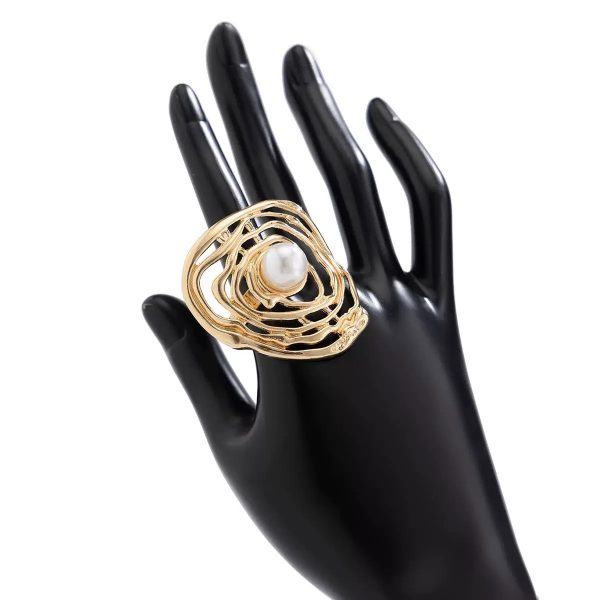 Abstract Pearl Accent  Ring