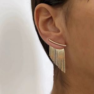 Elegant Fringe Bar Earrings