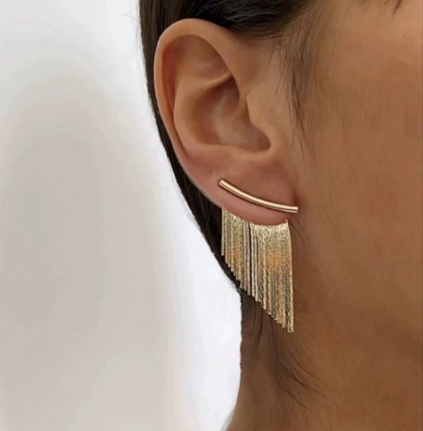 Elegant Fringe Bar Earrings