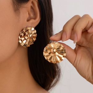 Radiant Ripple Dome Statement Earrings