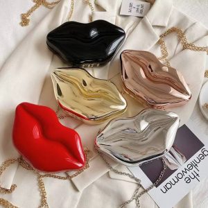 Luxe Lips Metallic Clutch